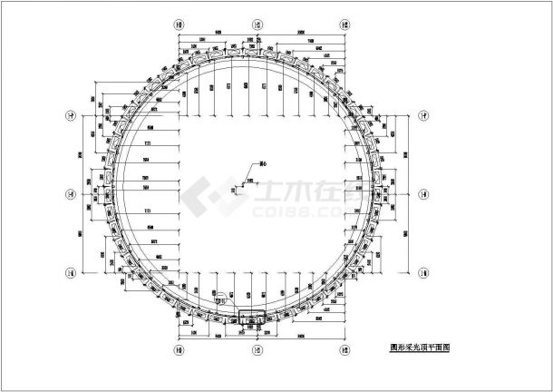 钢结构全套圆形采光顶结构施工图-图二