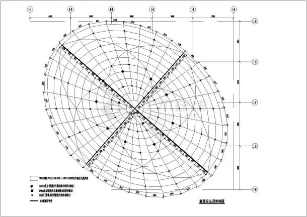 钢结构全套椭圆采光顶结构施工图-图一