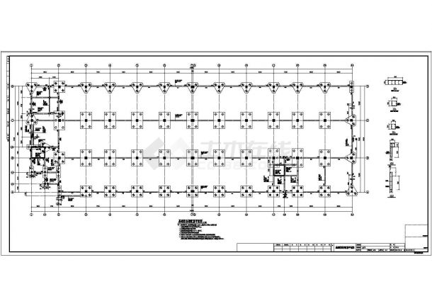 五层框架结构车间厂房结构设计施工图-图二