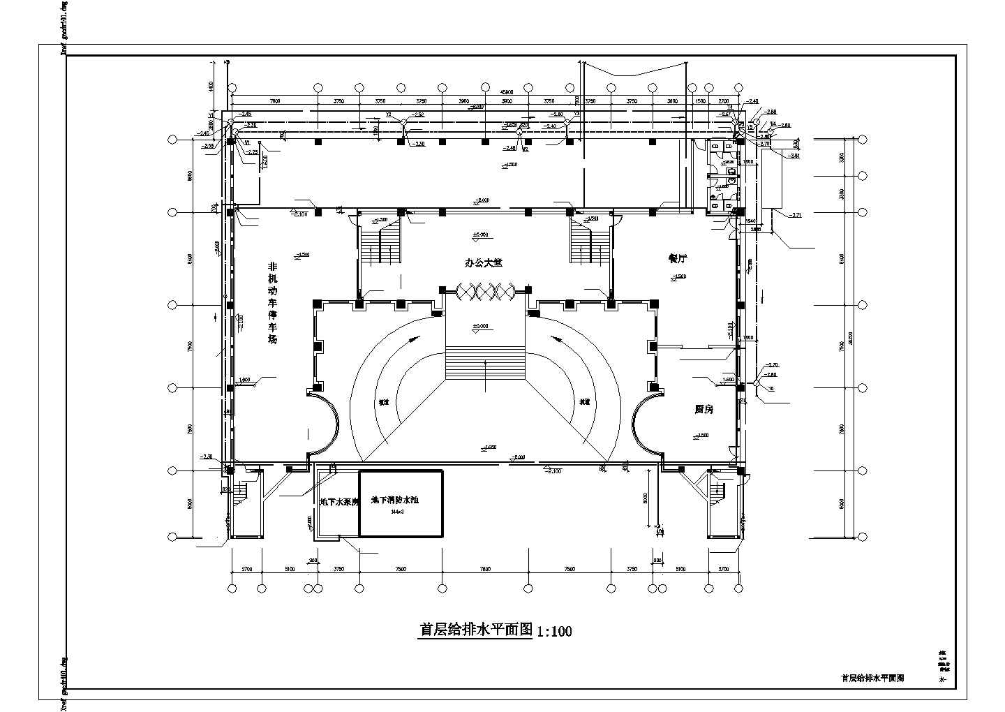 某五层办公楼给排水及消防设计图纸