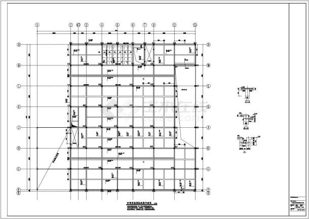 地上二层钢框架结构展厅与车间厂房结构施工图-图一