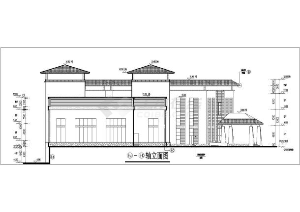 某经典山地会所建筑设计施工CAD布置图-图一