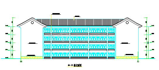【川南】民居风格教学楼建筑设计图-图二