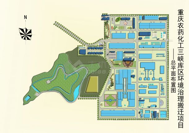 重庆江南化工三峡库区环境治理搬迁项目总平面布置图-图二