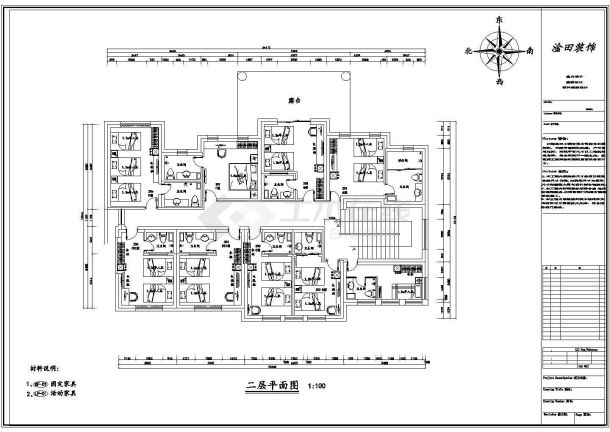 【广西】北海宾馆室内装修设计施工图-图二