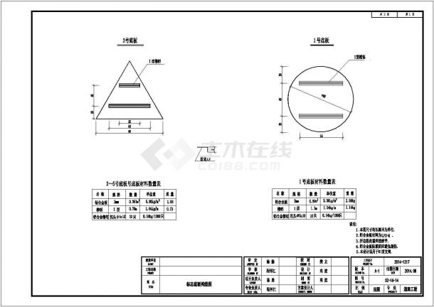 三级公路沥青混凝土道路交通标志设计套图-图二