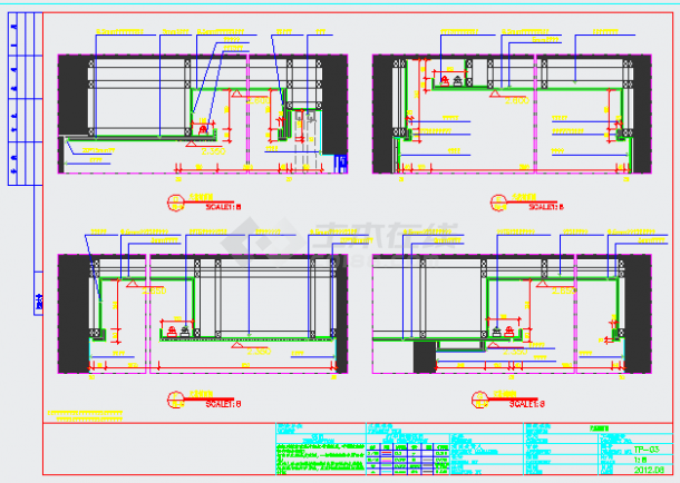 【浙江】理性黑白灰三居室室内CAD施工图（含实景图）-图二