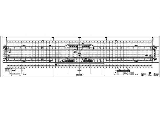 铁路车站覆盖面积8100平方米雨棚施工图21张（雨棚长度450m）-图一