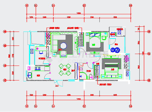 88平现代两居室样板房全套施工设计施工图（含预算效果图软装方案 ）-图一