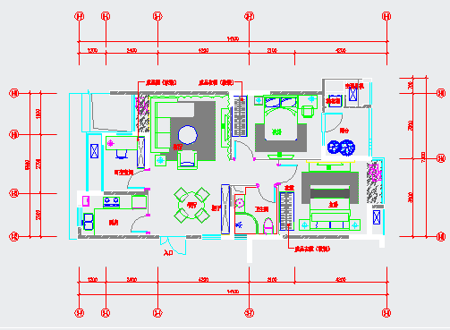 88平现代两居室样板房全套施工设计施工图（含预算效果图软装方案 ）_图1