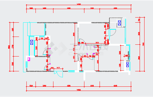 88平现代两居室样板房全套施工设计施工图（含预算效果图软装方案 ）-图二