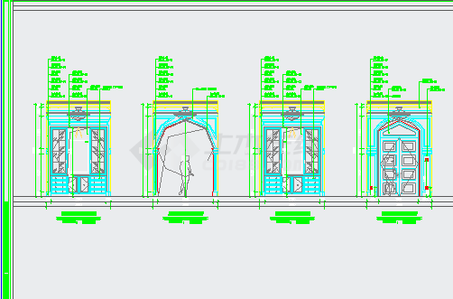 【浙江】美式风格两层别墅样板房室内装修施工图（含实景效果图）-图一