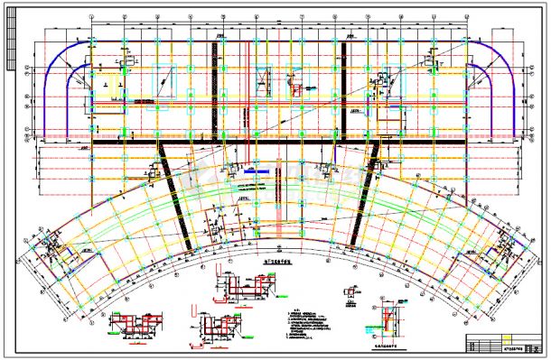 地上二层框架结构办公楼结构设计施工图-图二