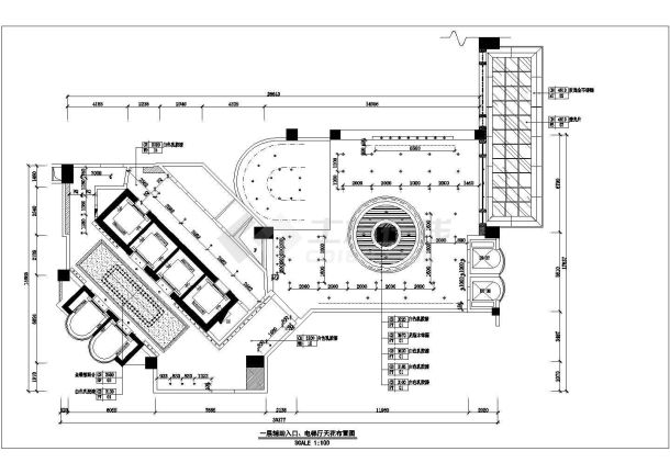 【广东】现代五星级国际大酒店中餐厅室内装修施工图-图二