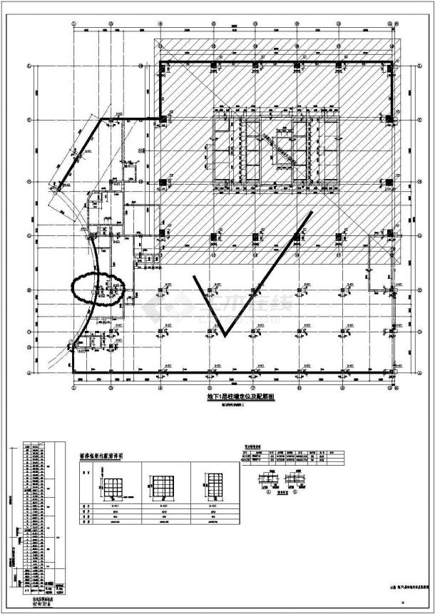 38层钢骨柱-框架核心筒结构办公楼结构施工图（多种基础结构 155米）-图二