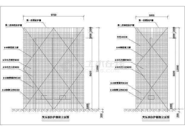 某地区建筑变压器防护棚方平面规划图-图一