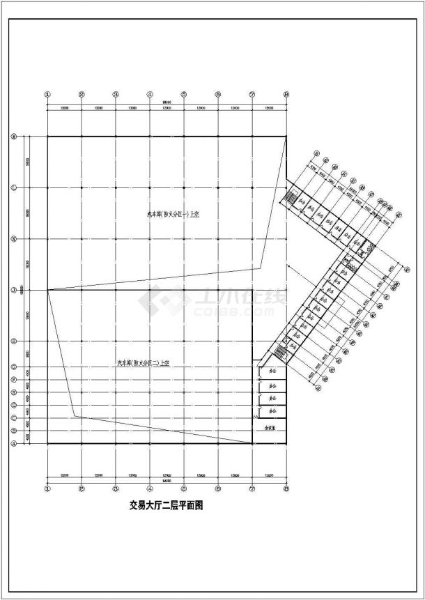 二手车交易中心大楼建筑设计图-图一