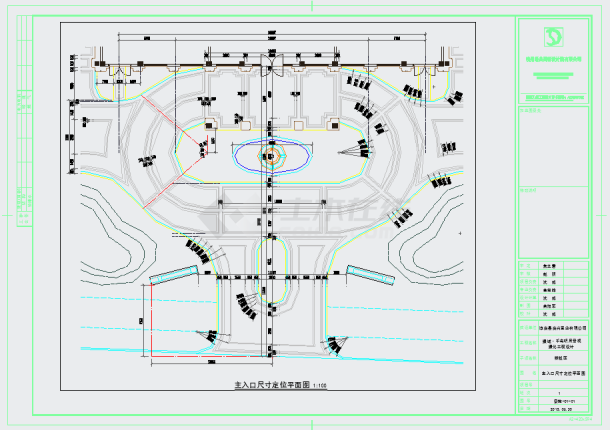 某欧式小区入口景观施工图-图一