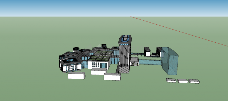 现代式环形建筑类型医院住院部布局su模型-图二