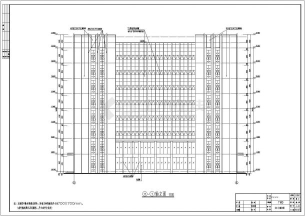厂区8层高层办公楼建筑设计施工图-图二