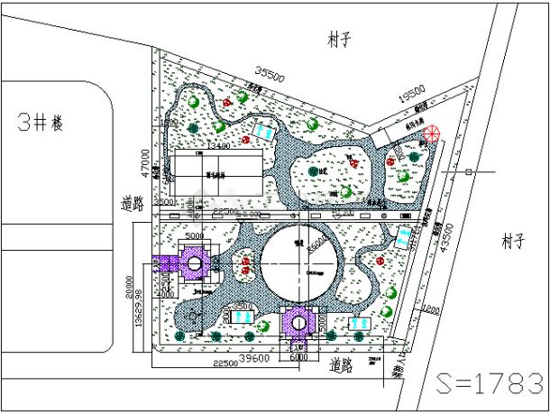 小区休闲区平面规划图-图一