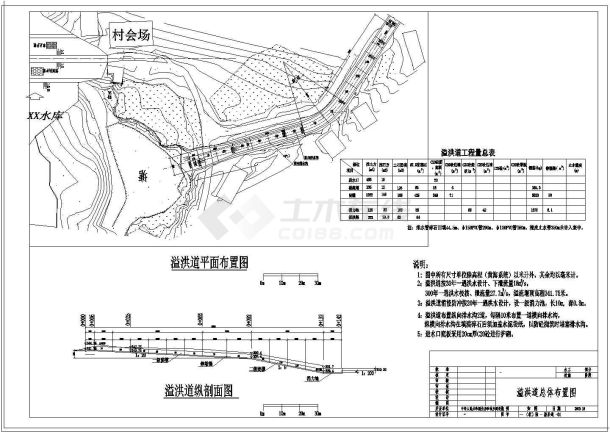 【湖南】水库除险加固施工图（溢洪道 启闭房 输水隧洞）-图一