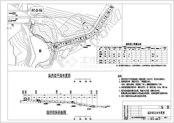 【湖南】水库除险加固施工图（溢洪道 启闭房 输水隧洞）-图二