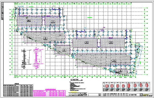 地下单层框架结构地下车库结构施工图-图一
