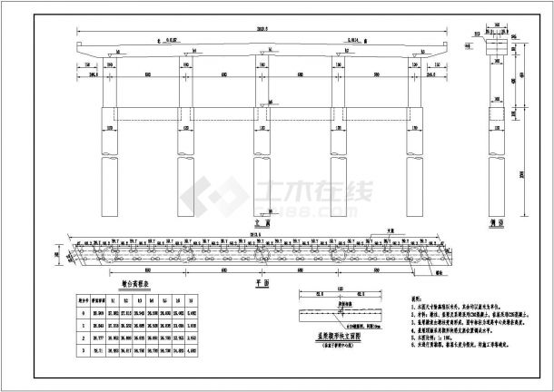 3x13m预应力空心板桥全套设计图（32张 柱式墩台 钻孔灌注桩）-图二