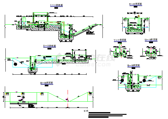 干排泵站图纸（泵房图 剖面图）（10张）-图二