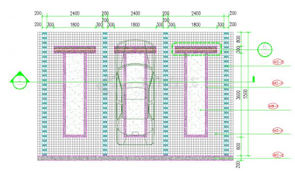 机动车、非机动车、大巴停车位停车位详图-图二