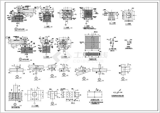 某学校体育馆大跨钢屋架结构施工图-图二