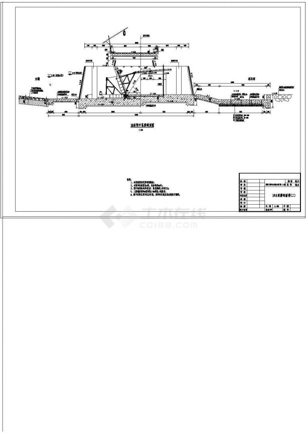 内湖水利工程堰闸设计图纸（实用）-图一