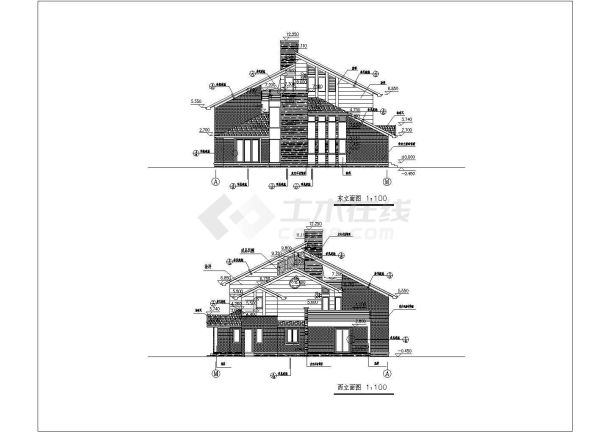 某三层私人小别墅建筑设计方案图纸-图一