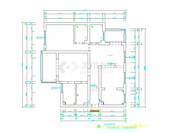 豪华现代三居室样板间室内装修施工图（含效果图）-图一