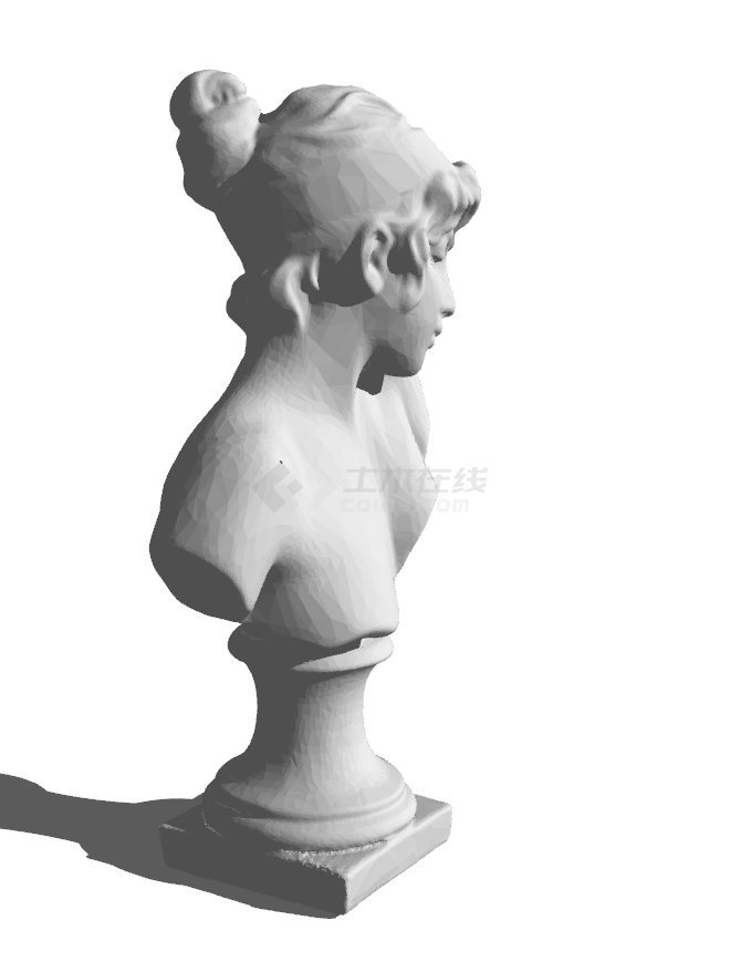 欧式公园人物石膏雕塑su模型-图二