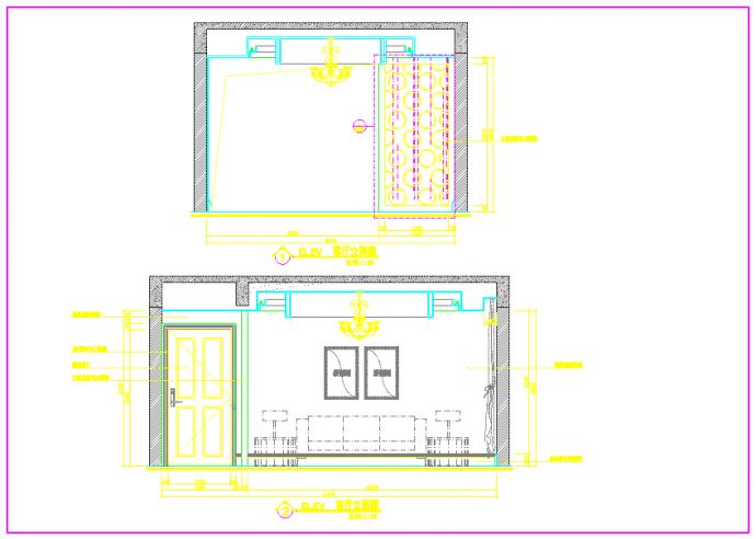 108㎡新中式三居室装修CAD施工图（含效果图，物料表）_图1