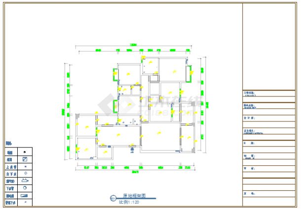 现代中式风格四居室住宅装修CAD施工图（含效果图）-图一