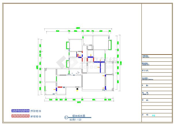现代中式风格四居室住宅装修CAD施工图（含效果图）-图二