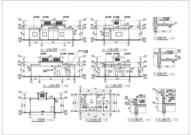 某单层锅炉房建筑设计方案CAD图纸-图二