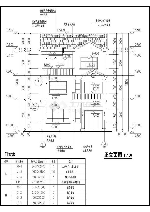 三层私家小别墅建筑设计方案图（含改动）-图一