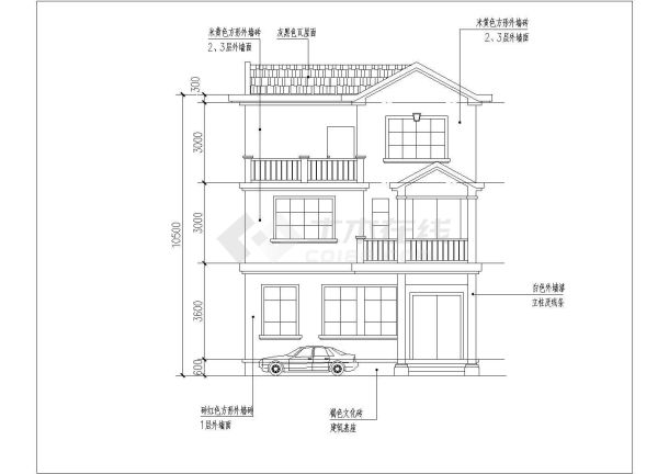 三层私家小别墅建筑设计方案图（含改动）-图二