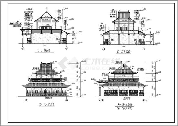 【内蒙古】寺庙建筑结构施工全套方案图纸-图二