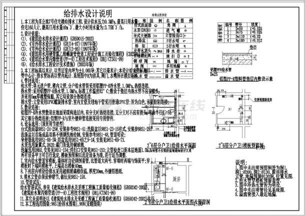 【北京】某公寓给排水及采暖设计图-图二