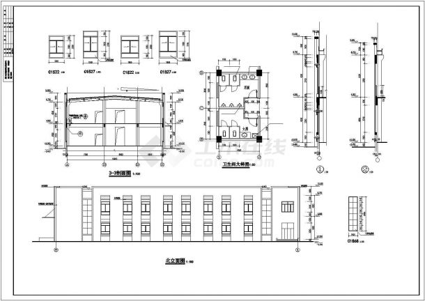 江苏两层厂房建筑设计施工图（含大样图）-图二
