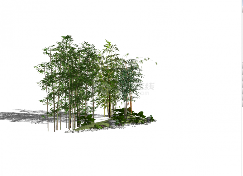 竹林风新中式景观树su模型-图二