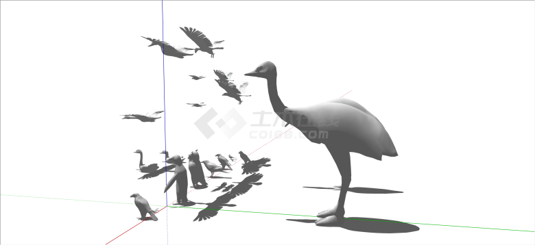 现代各式各样鸟类动物天鹅su模型-图二