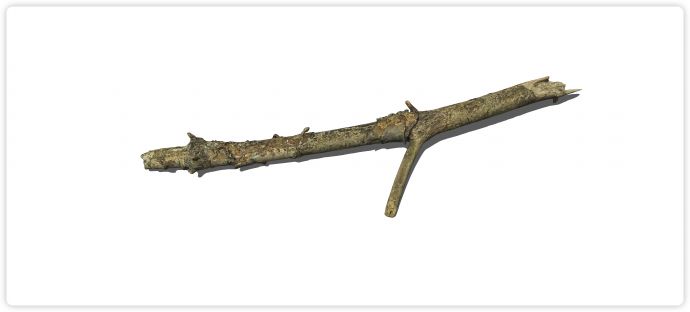 绿色斑斓朽木腐木树根su模型_图1