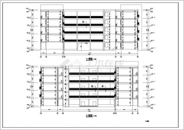 某实验中学五层教学楼建筑施工图纸-图一