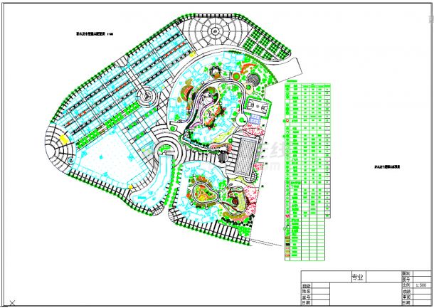某地广场小游园绿化总图（共1张图纸）-图一